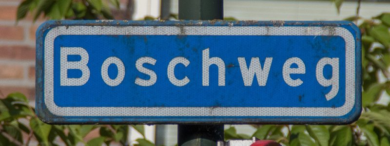 Boschweg straatnaambord